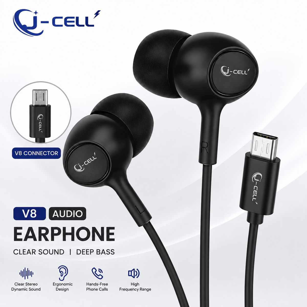 J-CELL J-460/461 Wired Earphone โ Clear Sound & Deep Bass | Rs-1190
