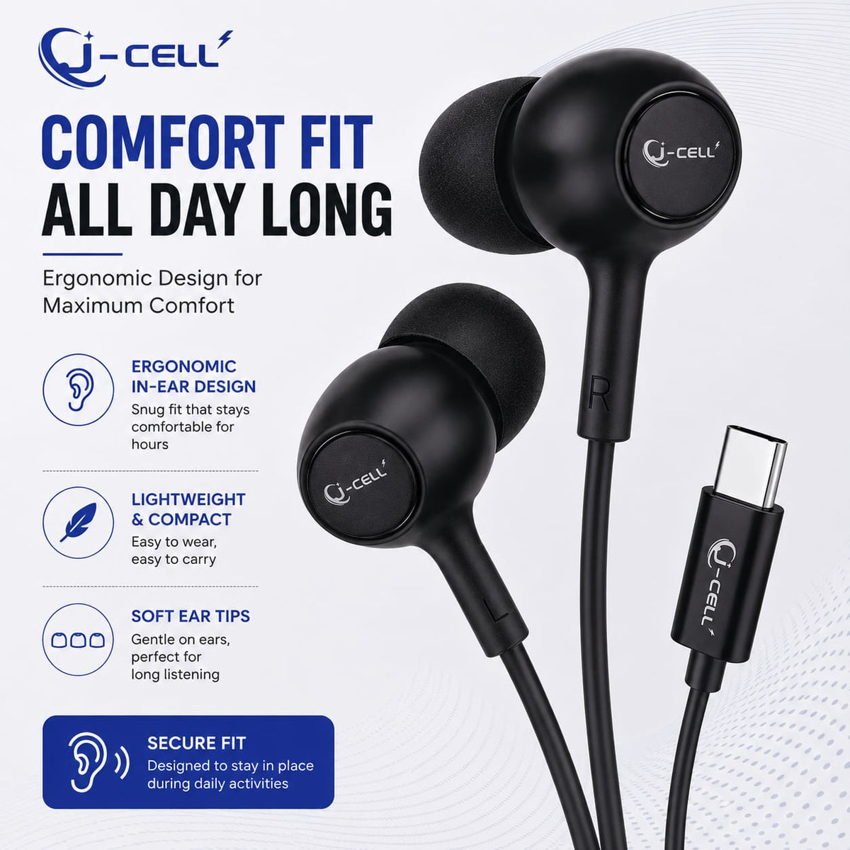 J-CELL J-460/461 Wired Earphone โ Clear Sound & Deep Bass | Rs-1190