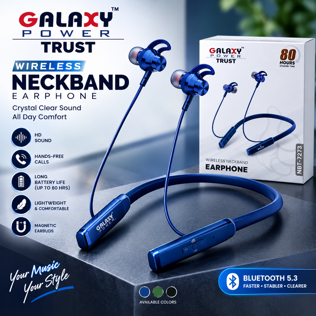 Galaxy Bluetooth Wireless Neckband Earphone | 80 Hours Standby |RS-2495
