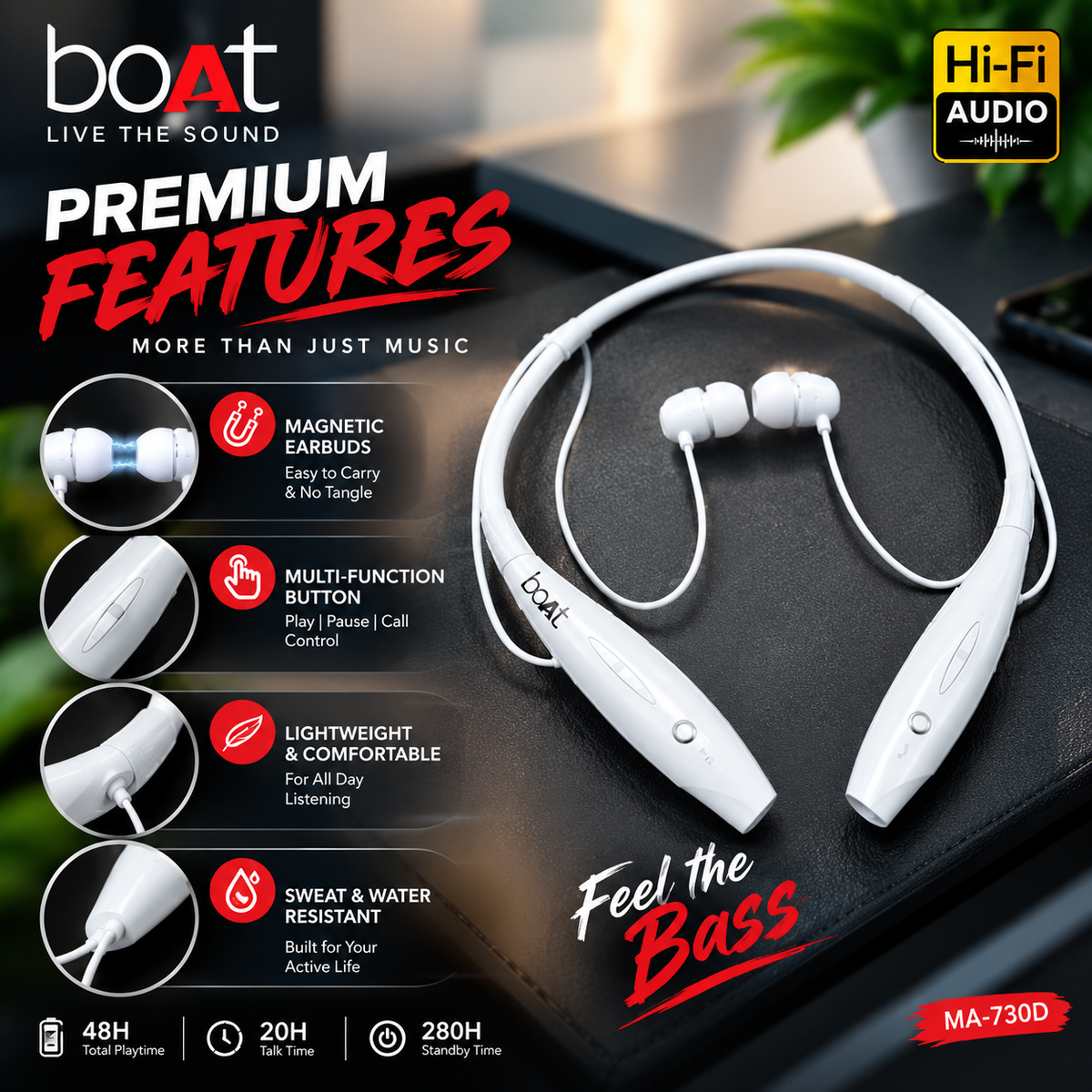 boAt Bass Wireless Neckband | Hi-Fi Audio & Powerful Bass | Rs-1395