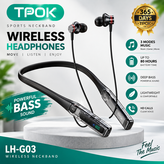 TPOK LH-G03 Wireless Sports Neckband | Rs-1995