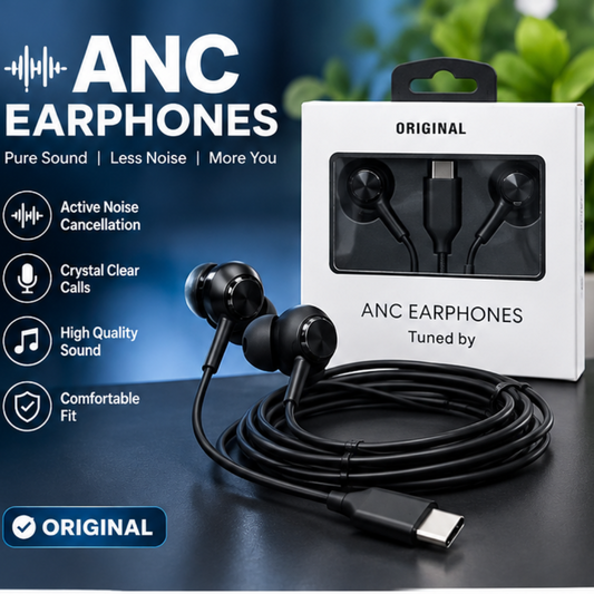 ANC Earphones – Noise Cancelling Wired Earphones with USB Type-C & Clear Sound | GERMAN IMPORT | RS-1190
