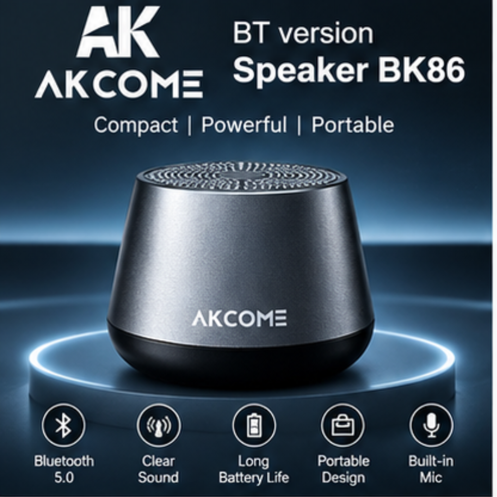 AKCOME BK86 Portable Bluetooth Speaker – Powerful Sound & Long Battery|Rs-1495