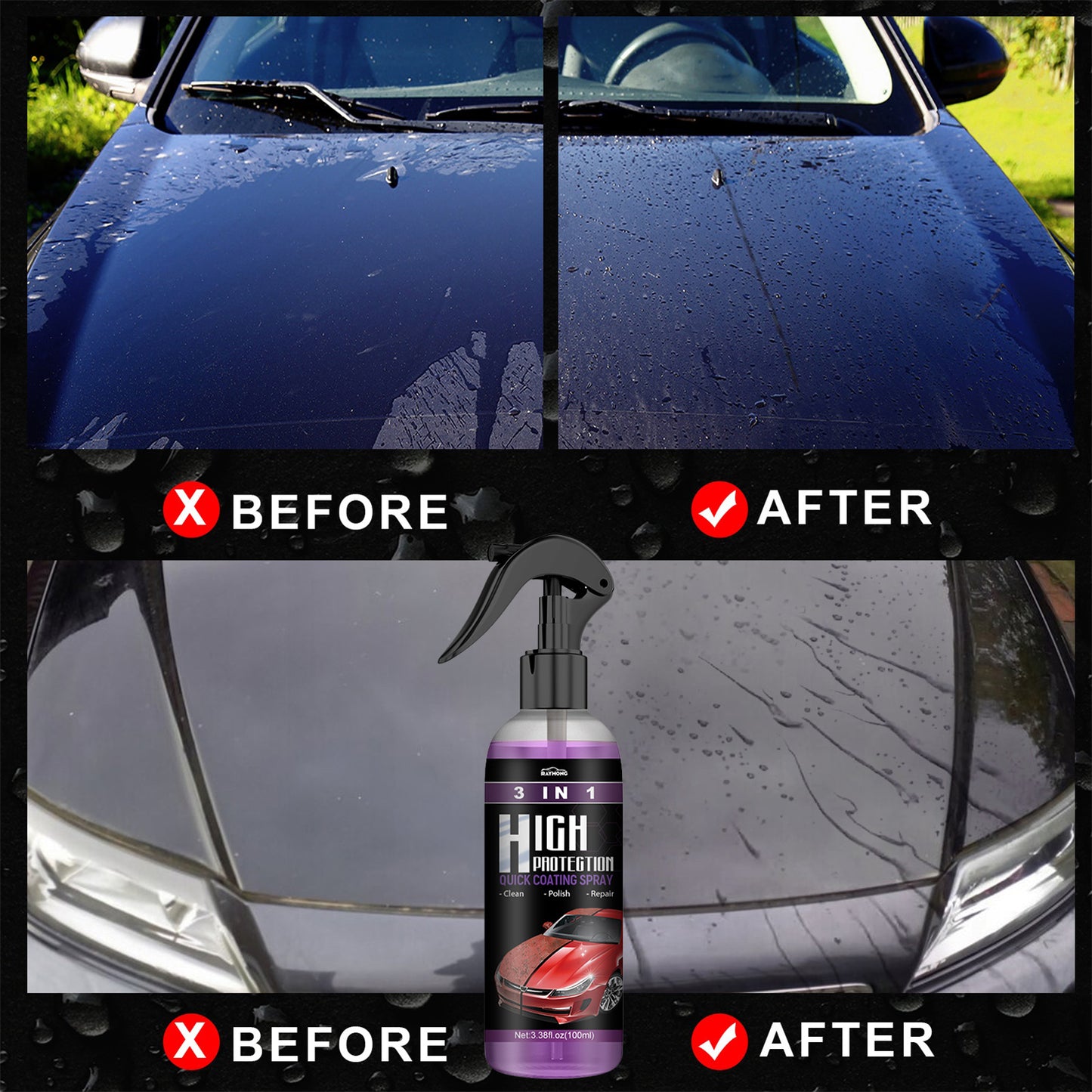 High Protection Quick Car Coat Ceramic 3 In 1 Coating Spray