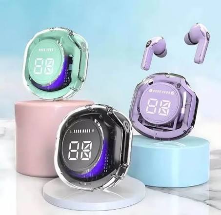 Air 39 Transparent Wireless Earbuds | Bluetooth 5.3 | LED Display | Deep Bass | HD Calling |RS-1195